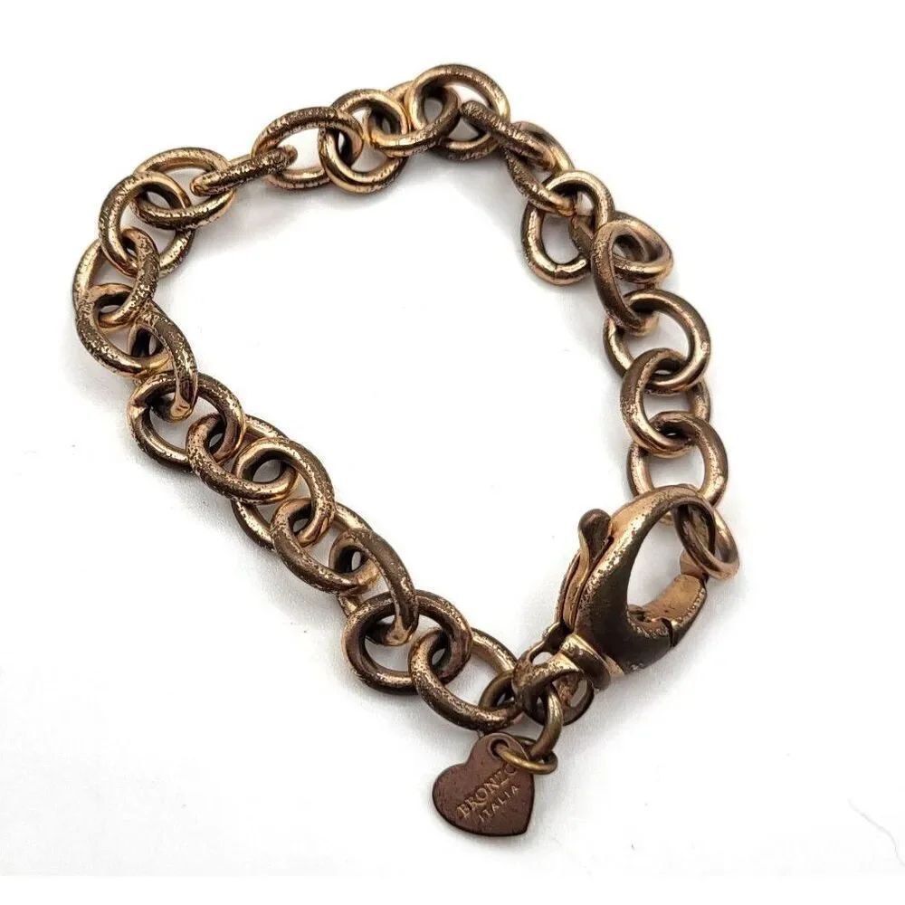 Bronzo Italia Gold Chunky Gold Bracelet Worn 8in